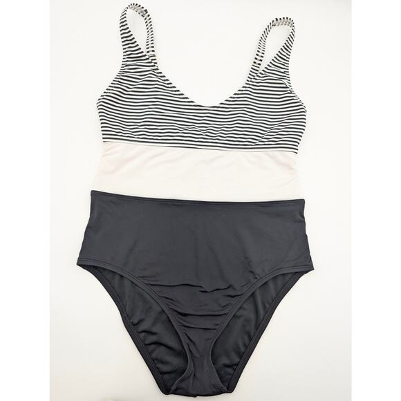 Bleu Rod Beattie Women's The Line Colorblock Striped One Piece Swimsuit Size 8 - Picture 2 of 9